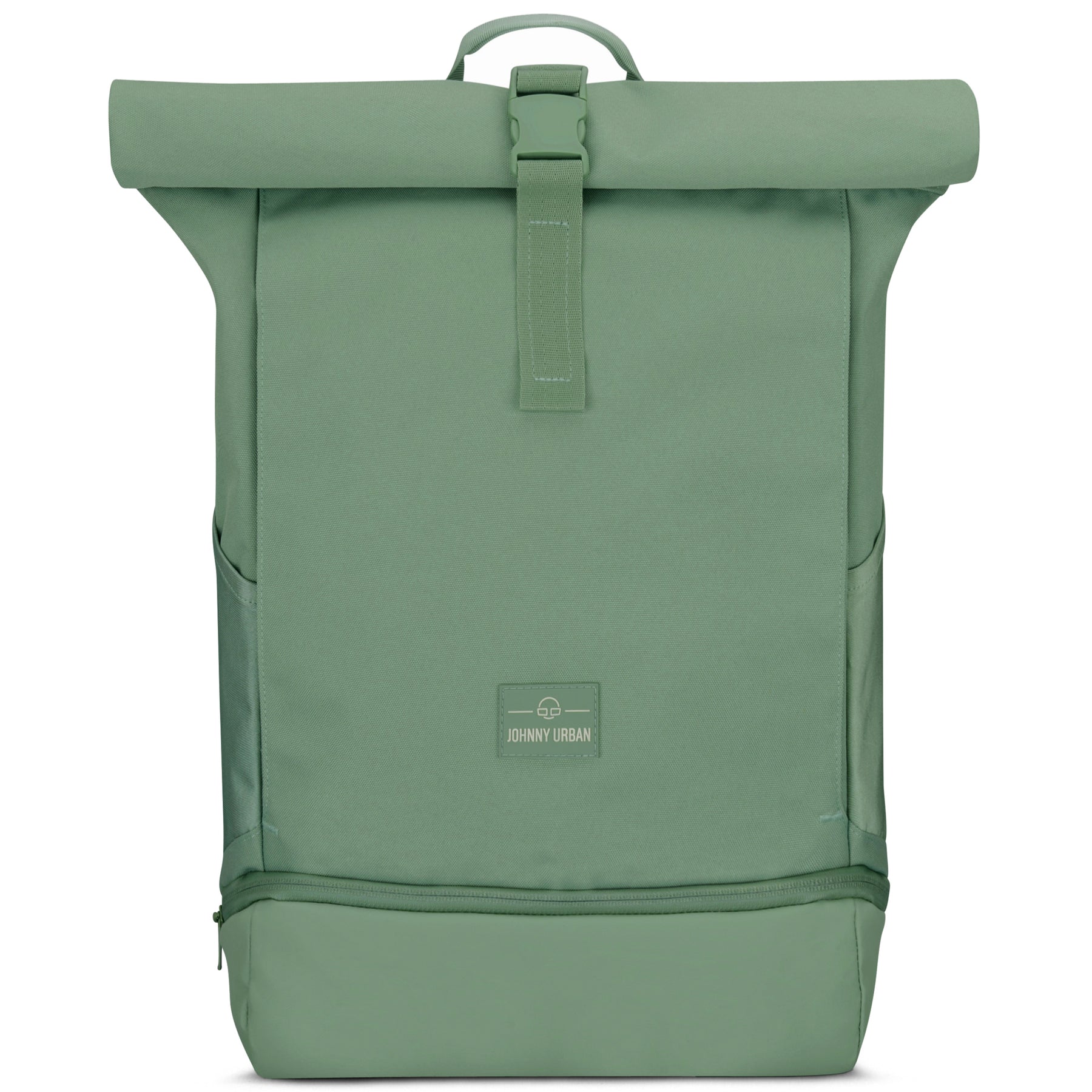 Grüner Rolltop Rucksack 'Allen Large' von Johnny Urban mit Frontverschluss und Seitenfächern