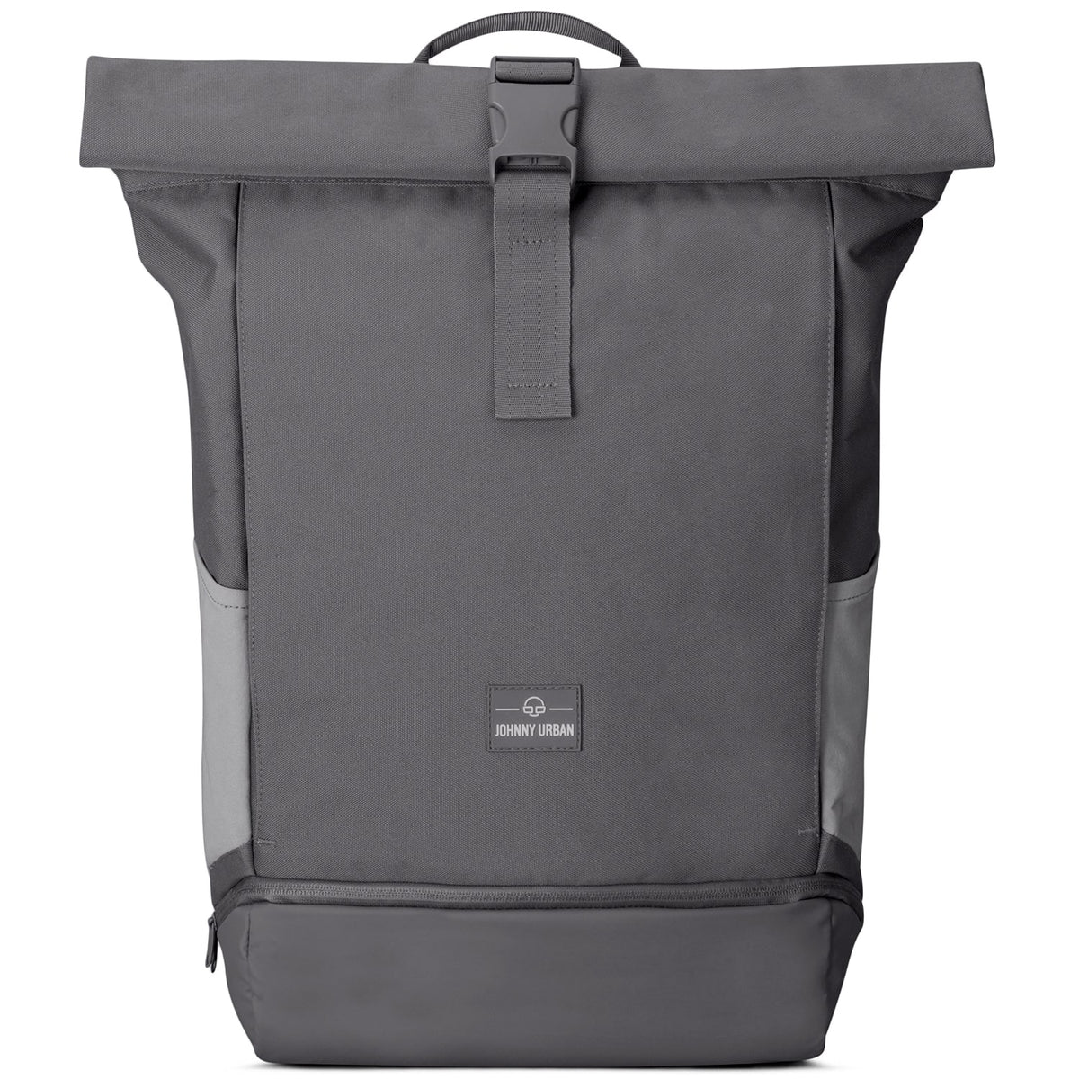 Grauer Johnny Urban Rolltop Rucksack Allen XL mit Schnallenverschluss und Unterfach