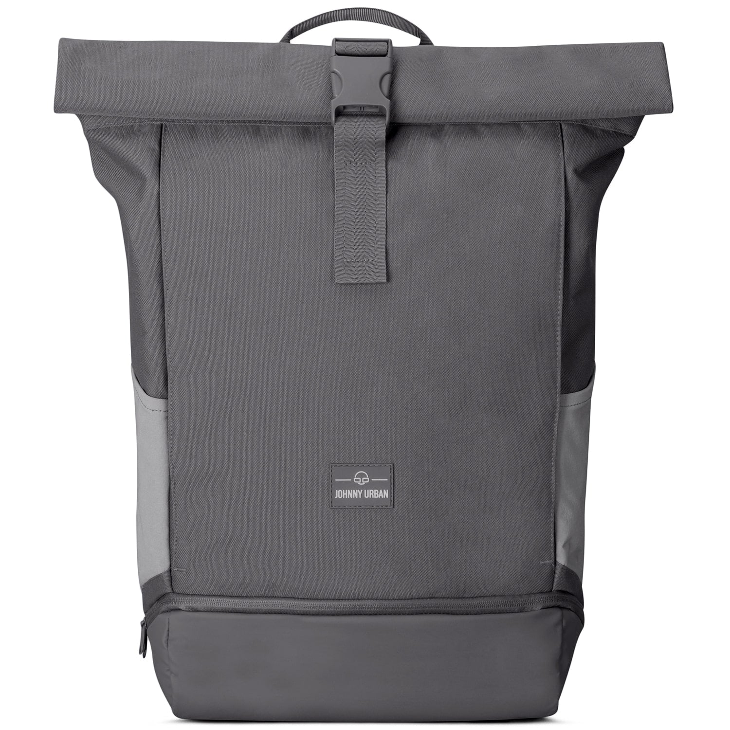 Grauer Johnny Urban Rolltop Rucksack Allen XL mit Schnallenverschluss und Unterfach