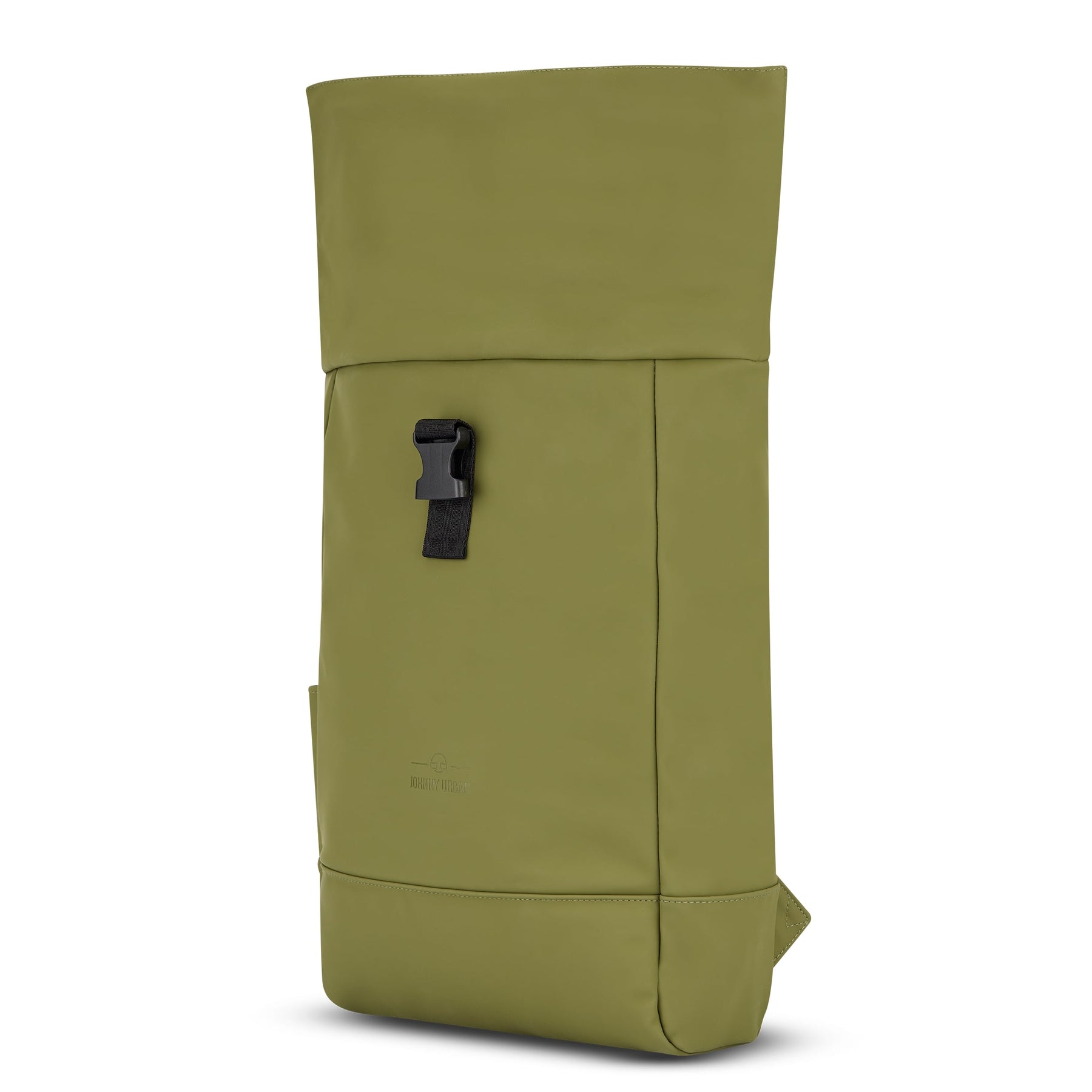 Grüner Rolltop Rucksack 'Harvey Medium' von Johnny Urban mit schwarzem Schnallenverschluss