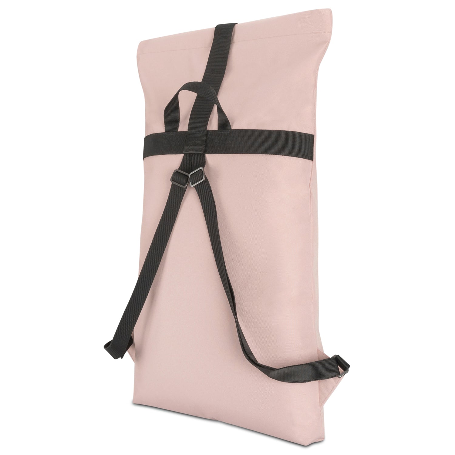 Rolltop-Rucksack 'Emil' in Rosa mit schwarzen Trägern und Griff