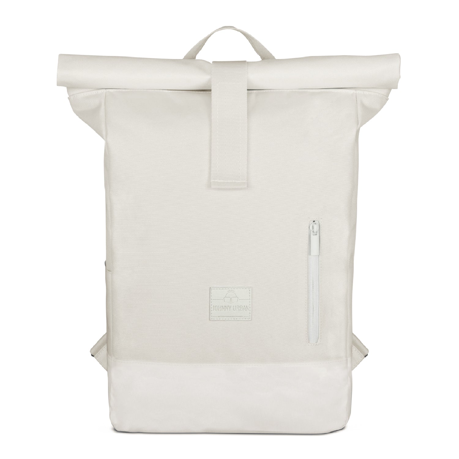 Weißer Rolltop-Rucksack 'Robin Medium' von Johnny Urban mit Frontreißverschlusstasche