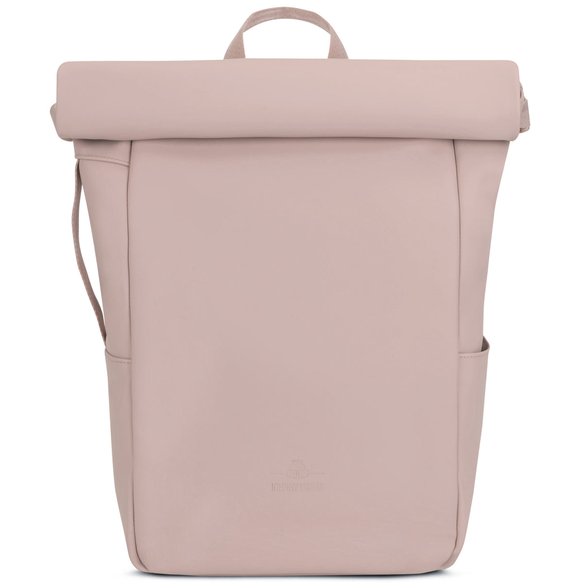 Rolltop Rucksack Henry von Johnny Urban in zartem Rosa mit schlichtem Design und Tragegriff oben