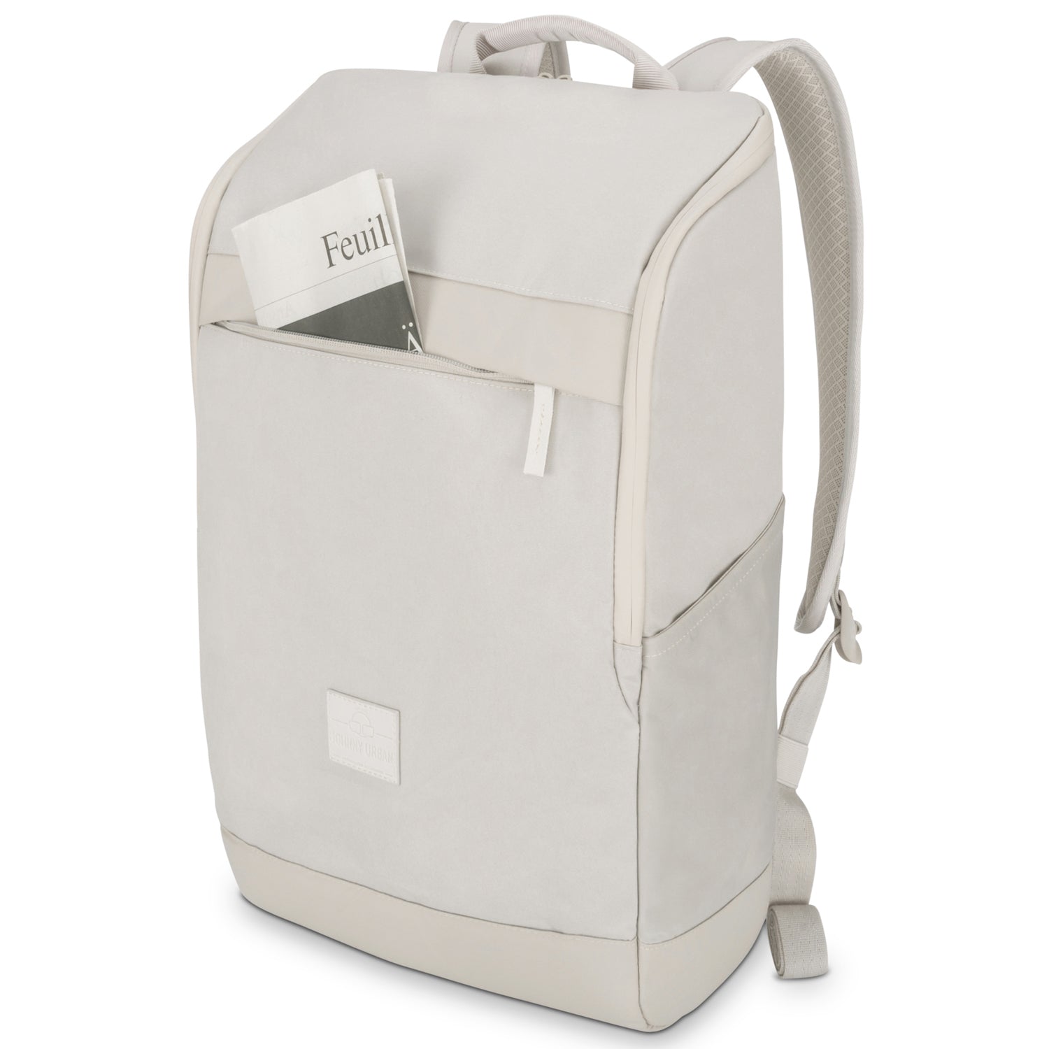 Beiger Business-Rucksack ‚Jasper‘ mit Fronttasche und Zeitungsfach