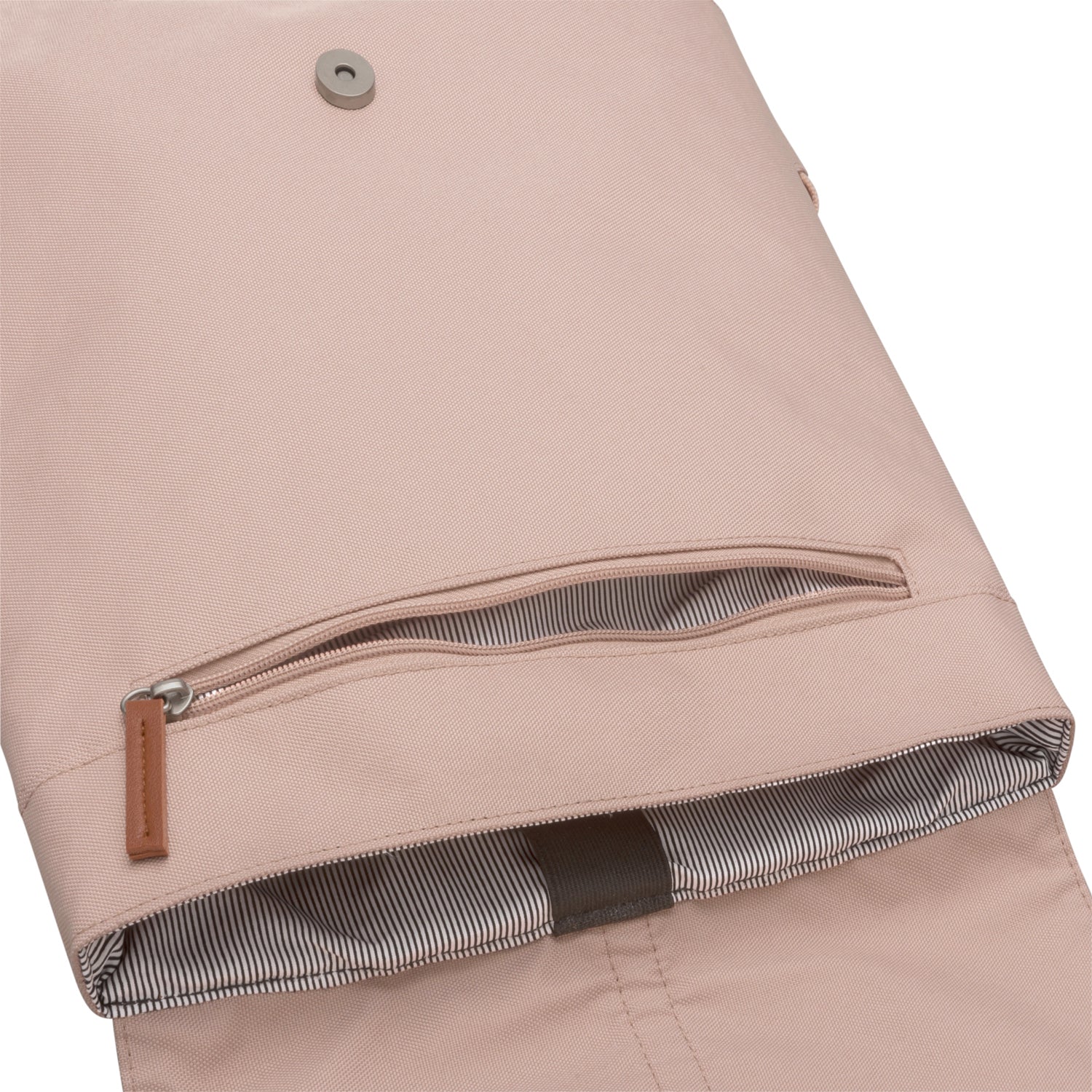 Rosa Damenrucksack 'Mia' mit Reißverschlusstasche und gestreiftem Innenfutter