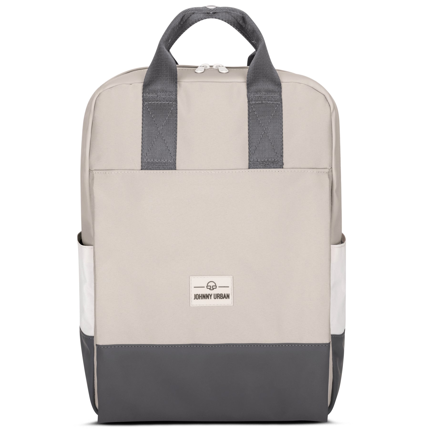 Rucksack 'Jona Large' von Johnny Urban in beige mit grauem Boden und Tragegriffen