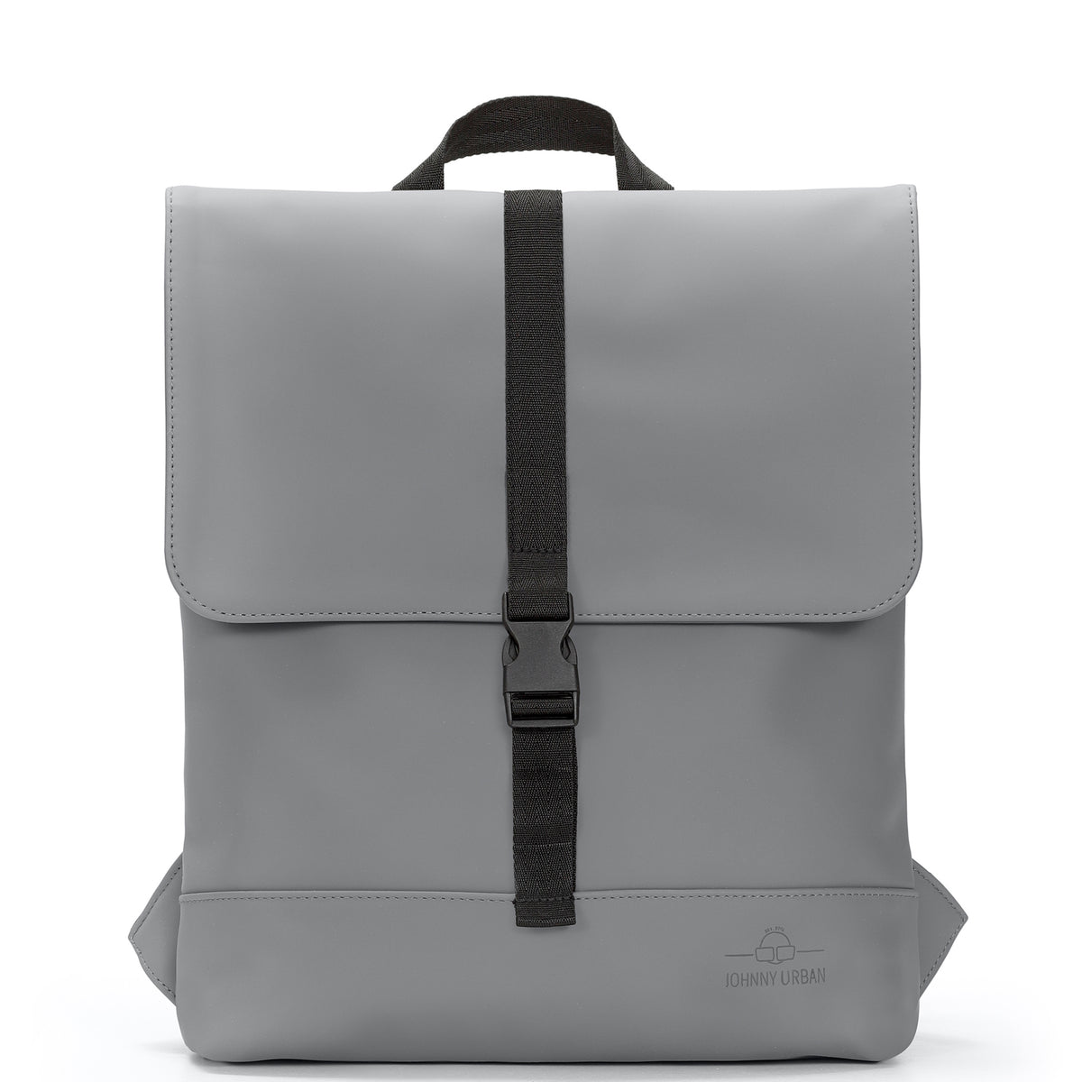 Grauer Damenrucksack 'Ruby' von Johnny Urban mit schwarzem Verschlussriemen