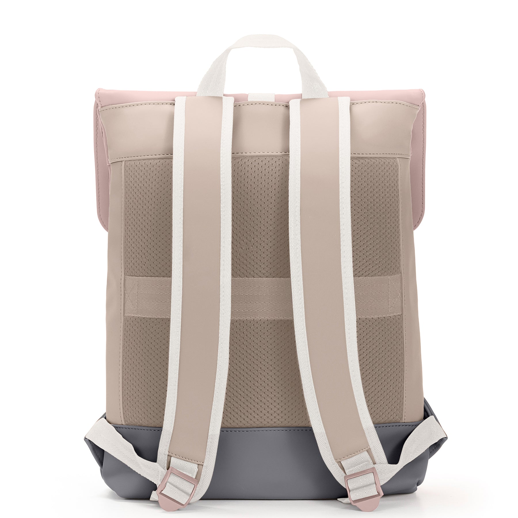 Rucksack Damen 'Ruby' mit rosa, beigen und grauen Elementen, gepolsterte Rückseite und verstellbare Träger