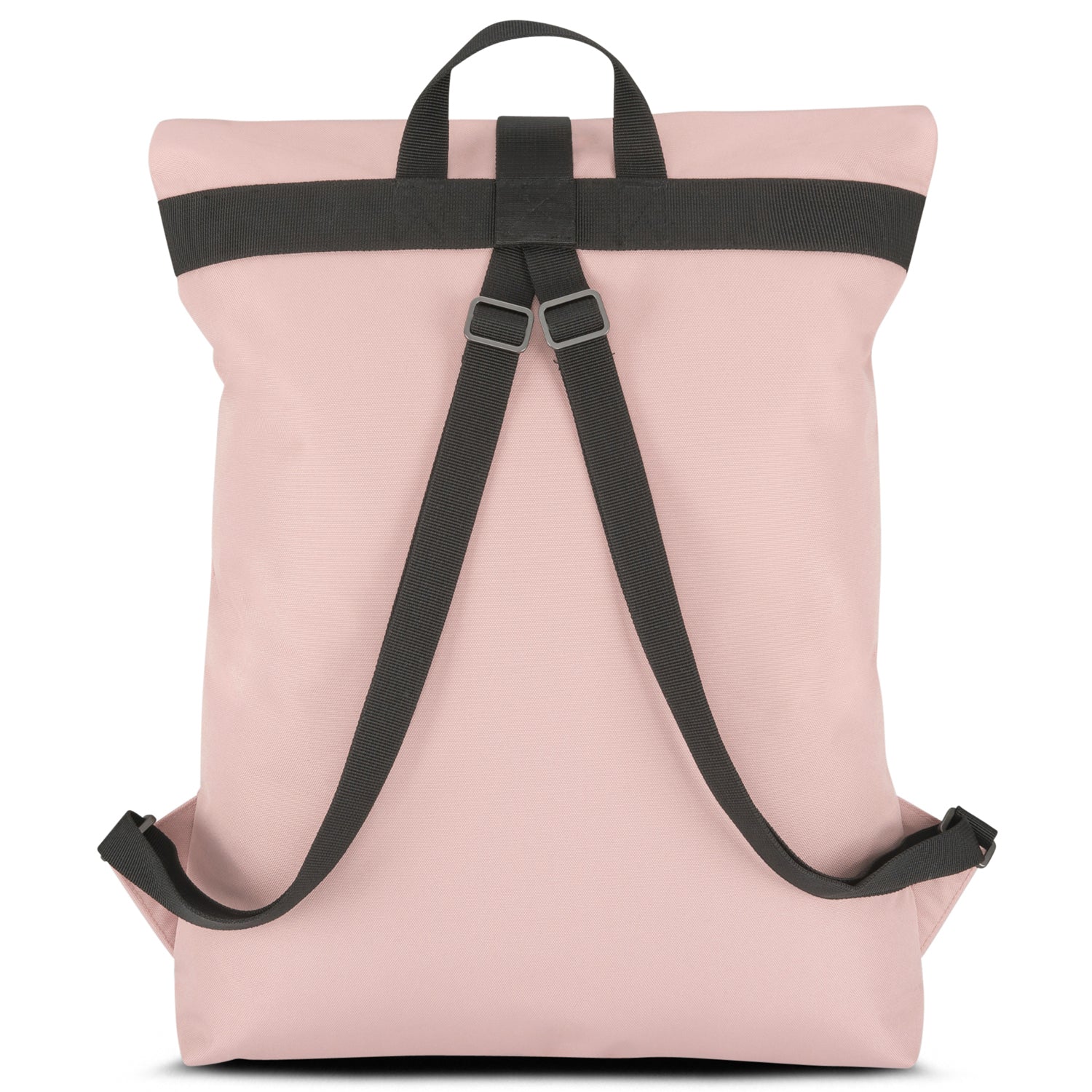 Rucksack Emil in Rosa mit schwarzen, verstellbaren Schultergurten und Trageschlaufe