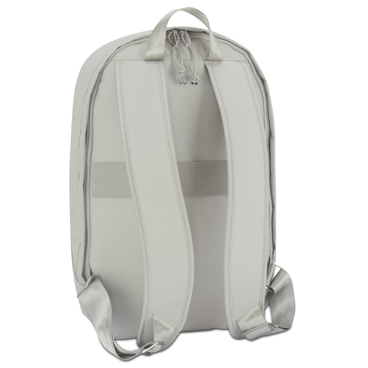 Grauer Rucksack 'Milo' mit gepolsterten, verstellbaren Schultergurten von hinten