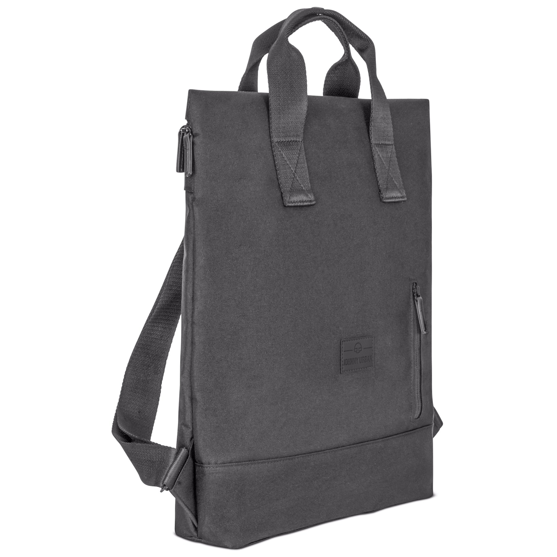 Johnny Urban Rucksack Tasche 'Ivy' in schwarzem Stoff mit zwei Griffen und Reißverschlusstasche