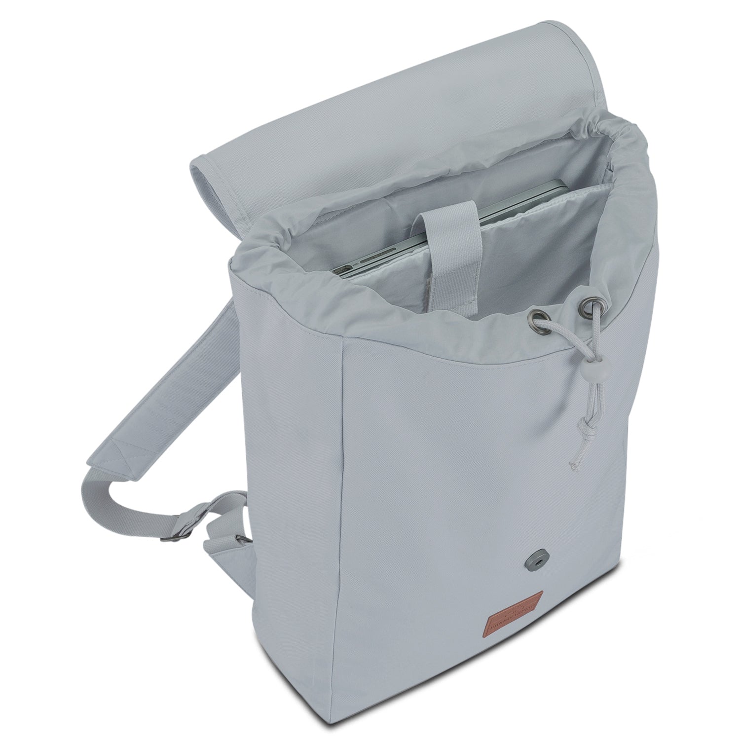 Grauer Rucksack 'Liam' von Johnny Urban mit einem Laptopfach und Kordelzugverschluss