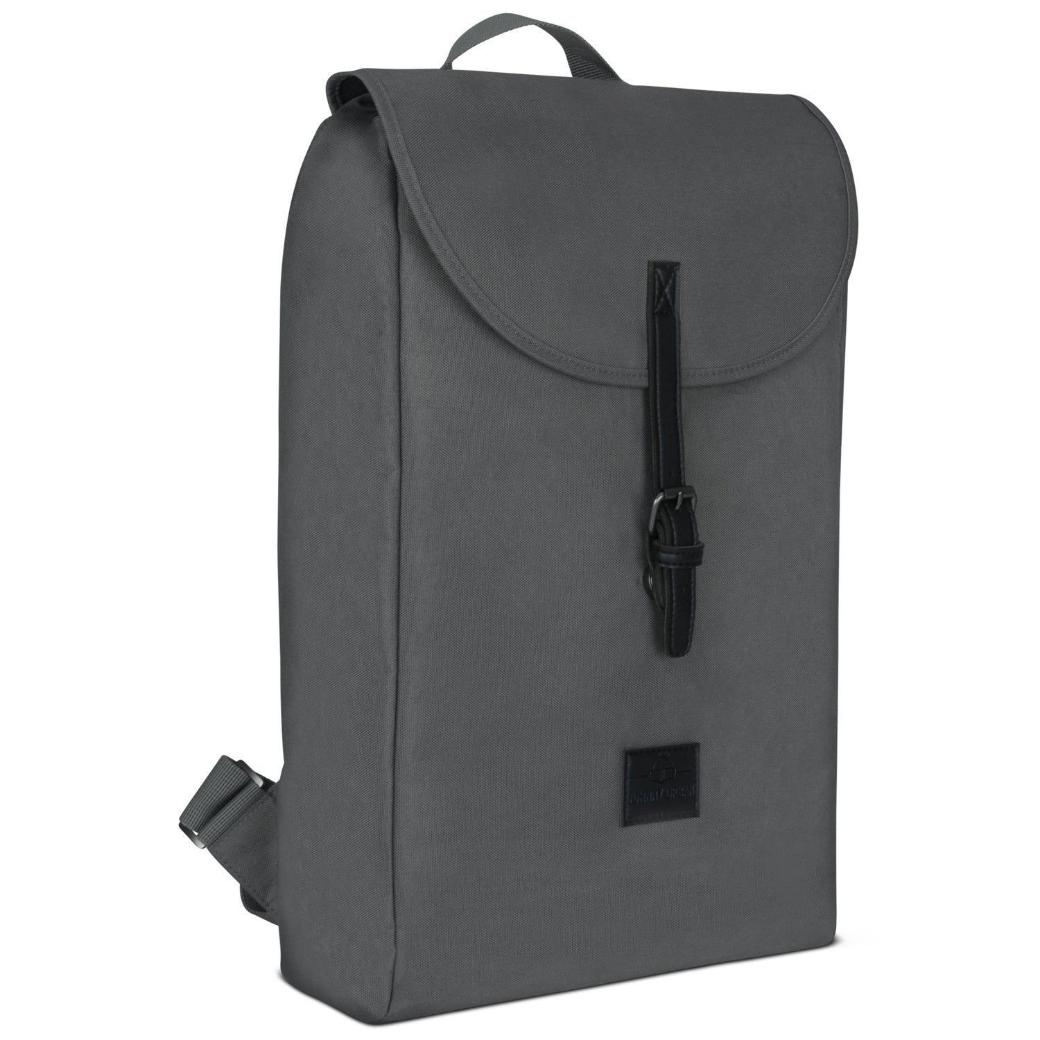 Dunkelgrauer Rucksack 'Liam' mit Klappverschluss und verstellbarem Gurt