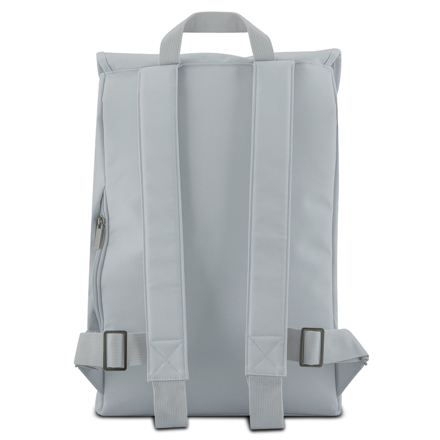 Rucksack 'Liam' in Grau, Rückansicht mit gepolsterten Schulterriemen und Tragegriff