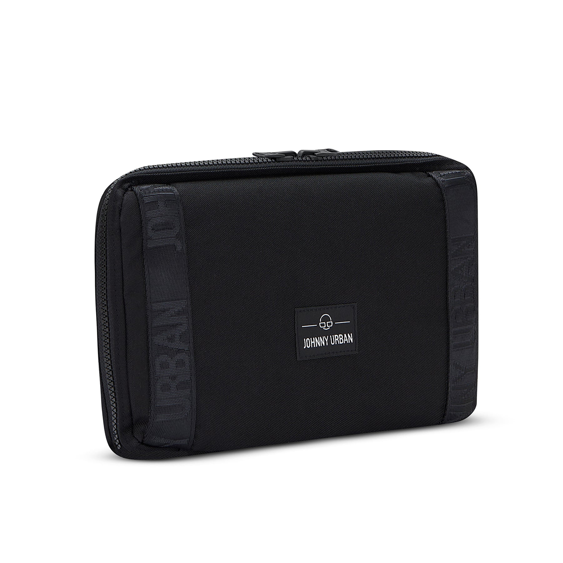 Schwarze Shopper-Tasche 'Cassie' von Johnny Urban mit Reißverschluss und Logo-Patch