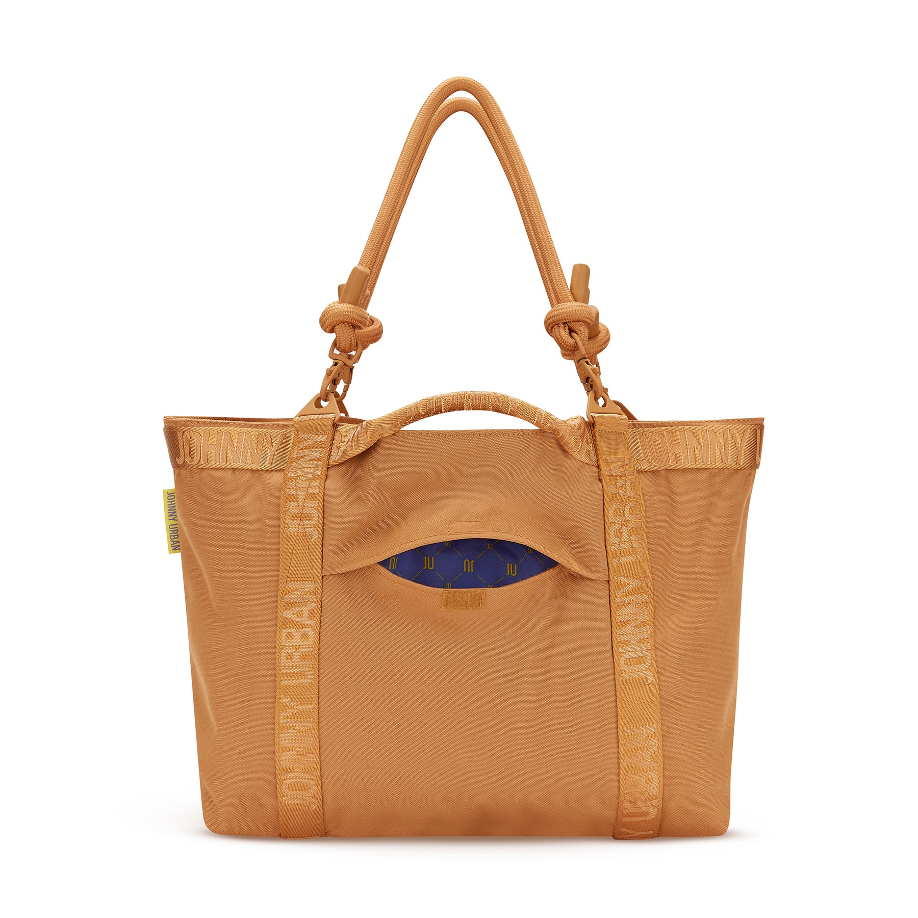 Caramelfarbene Shopper Tasche 'Cassie' von Johnny Urban mit zwei Henkeln und seitlicher Innentasche