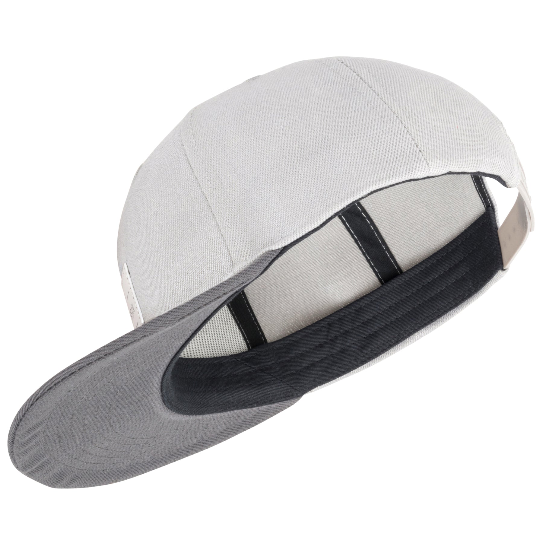 Snapback Cap 'Dean' Herren grau mit schwarzem Schweißband, verstellbarer Verschluss