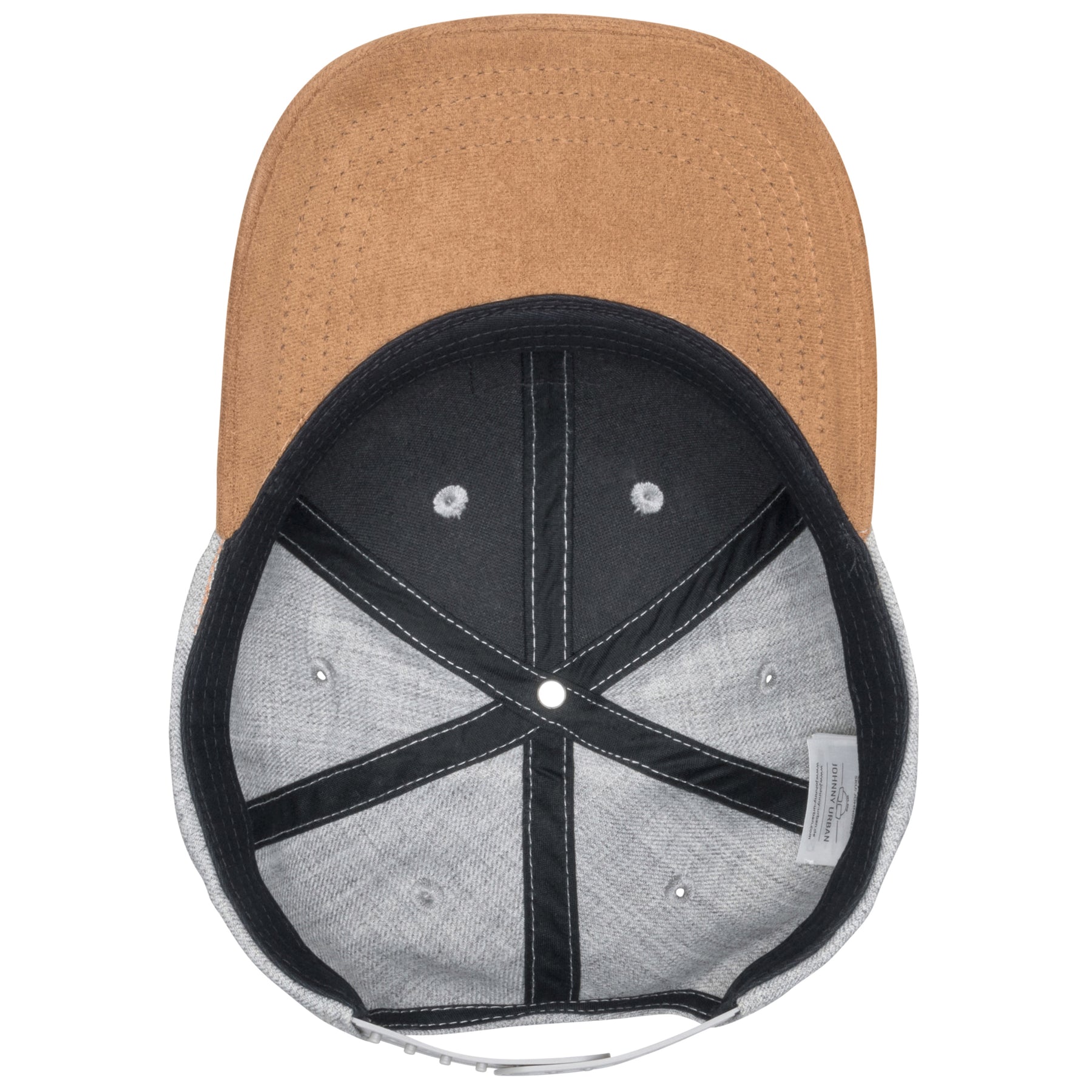 Johnny Urban Snapback Cap 'Dean' mit gebogenem Schirm in Grau und Braun, Innenansicht
