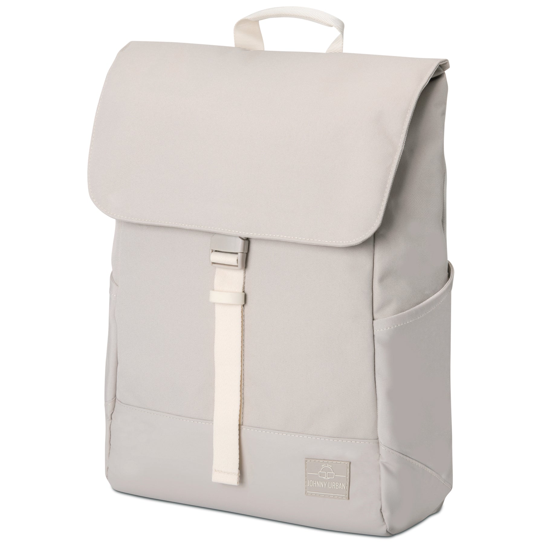 Beiger Tagesrucksack 'Mika' von Johnny Urban mit Klappverschluss und seitlichen Taschen