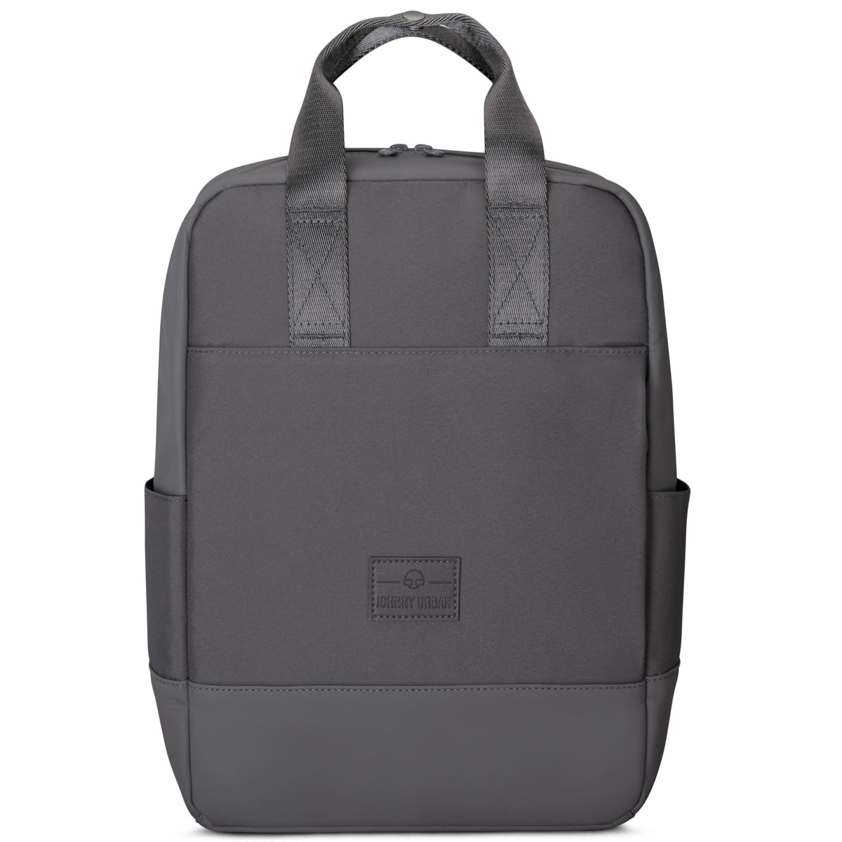 Grauer Damen-Tagesrucksack 'Jona Medium' von Johnny Urban mit zwei kurzen Henkeln und seitlichen Taschen