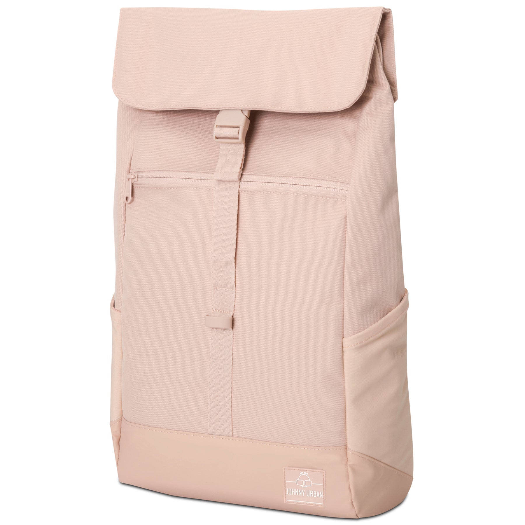 Rucksack Mika von Johnny Urban, erweiterbar, rosa, mit Klappe, Frontreißverschluss und seitlichen Taschen