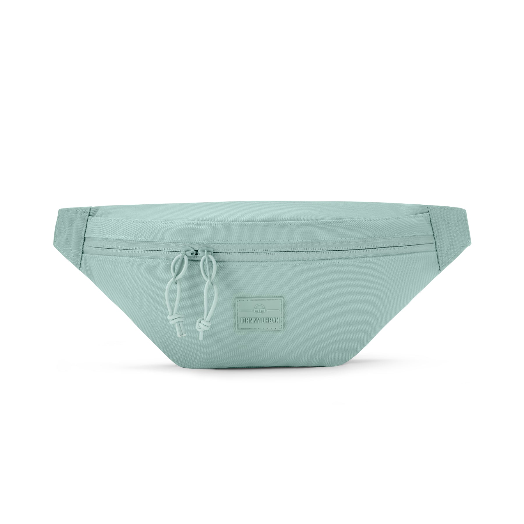 Johnny Urban Bauchtasche 'Erik Large' in Mint mit zwei Reißverschlüssen und Logo-Patch vorne