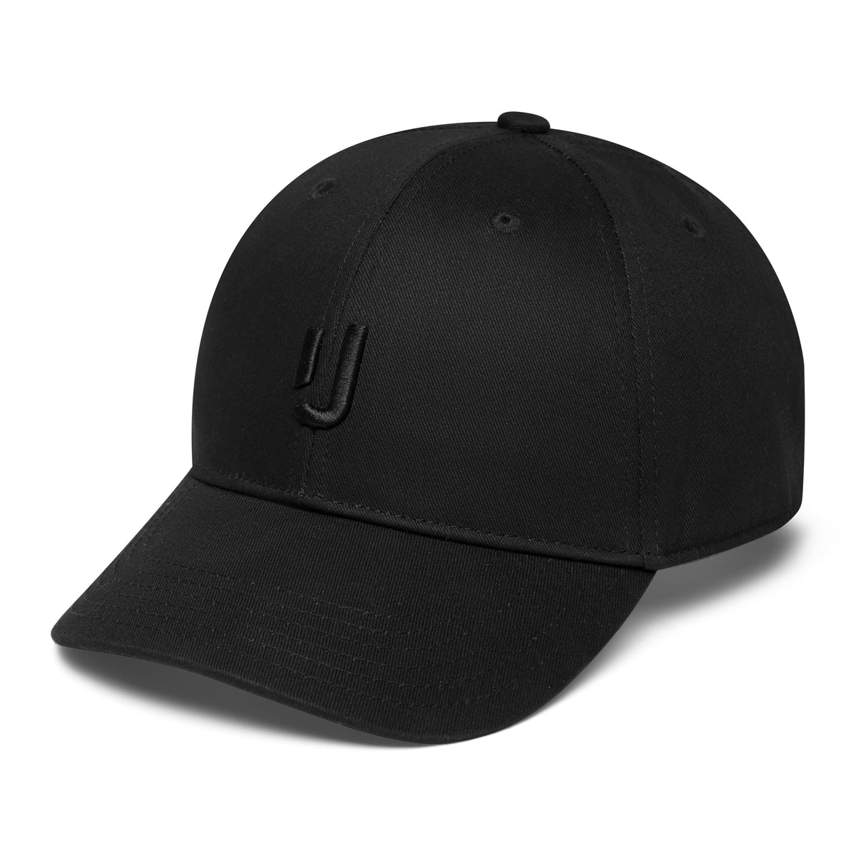 Schwarze Cap 'Jason' mit dezentem gewebtem Logo an der Vorderseite
