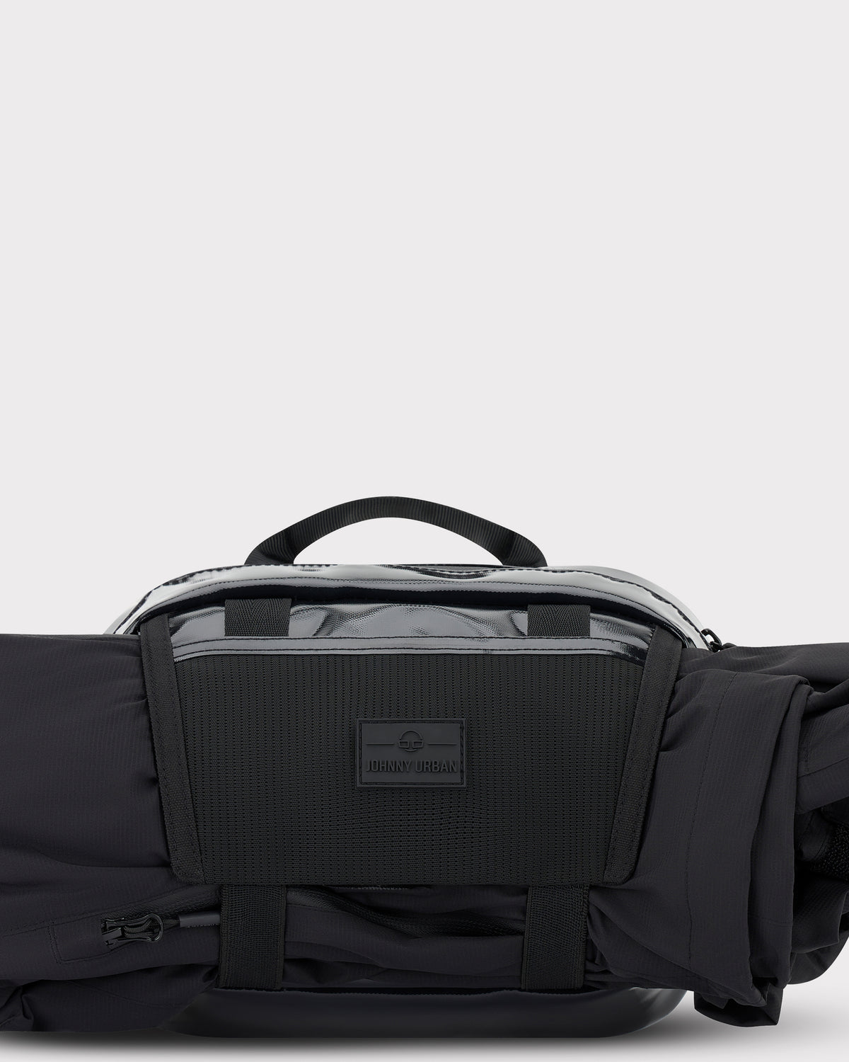 Schwarze Lenkertasche 'Nelson' von Johnny Urban mit Griff und Reißverschluss