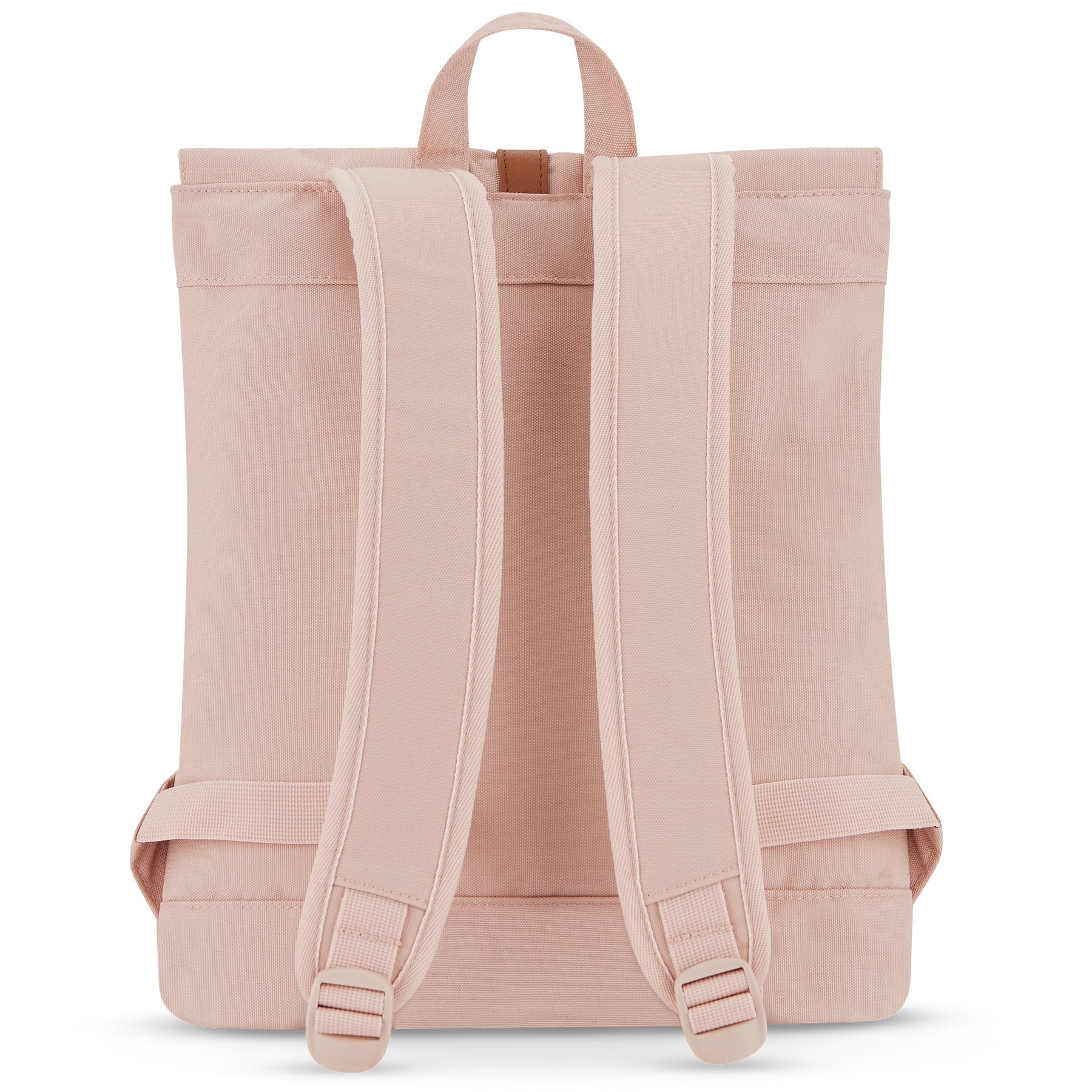 Rückansicht des rosa Damen-Rucksacks 'Mia' mit gepolsterten Trägern und Griff