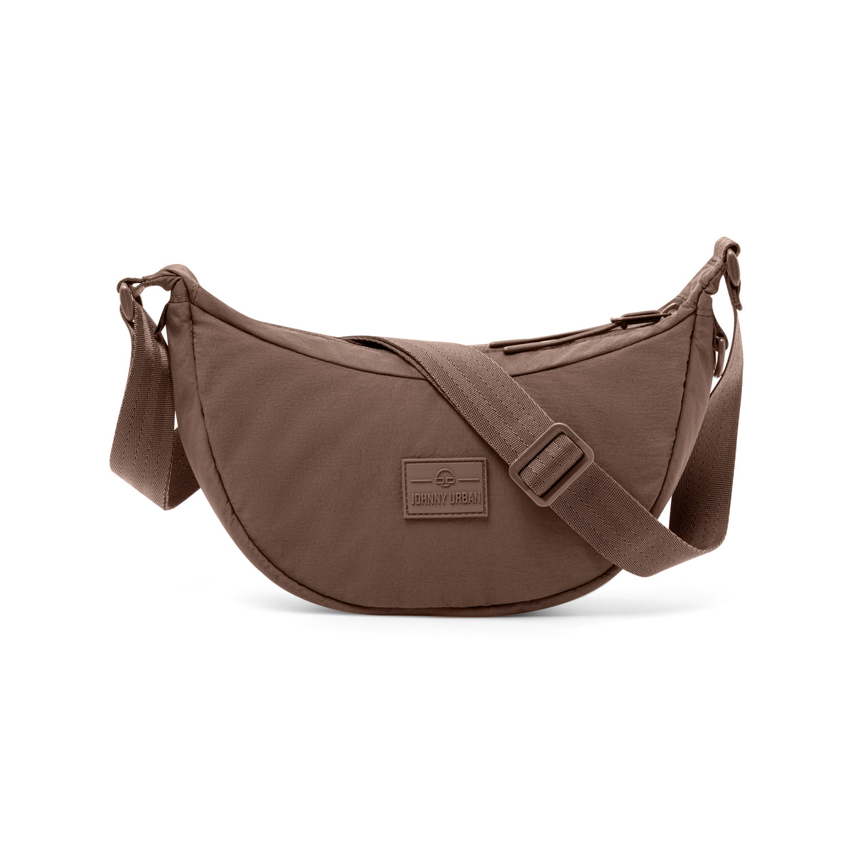 Halbmondtasche Kaia Small von Johnny Urban, braun, mit verstellbarem Schulterriemen aus Stoff