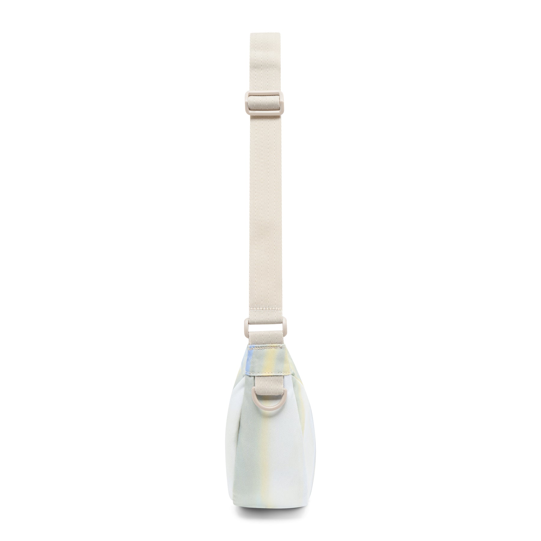Halbmondtasche 'Ally Small' in sandfarben mit gestreiftem Design und verstellbarem Riemen von Johnny Urban