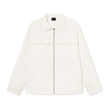 Cremefarbenes Overshirt 'Cameron' mit Reißverschluss und zwei Brusttaschen mit Klappen