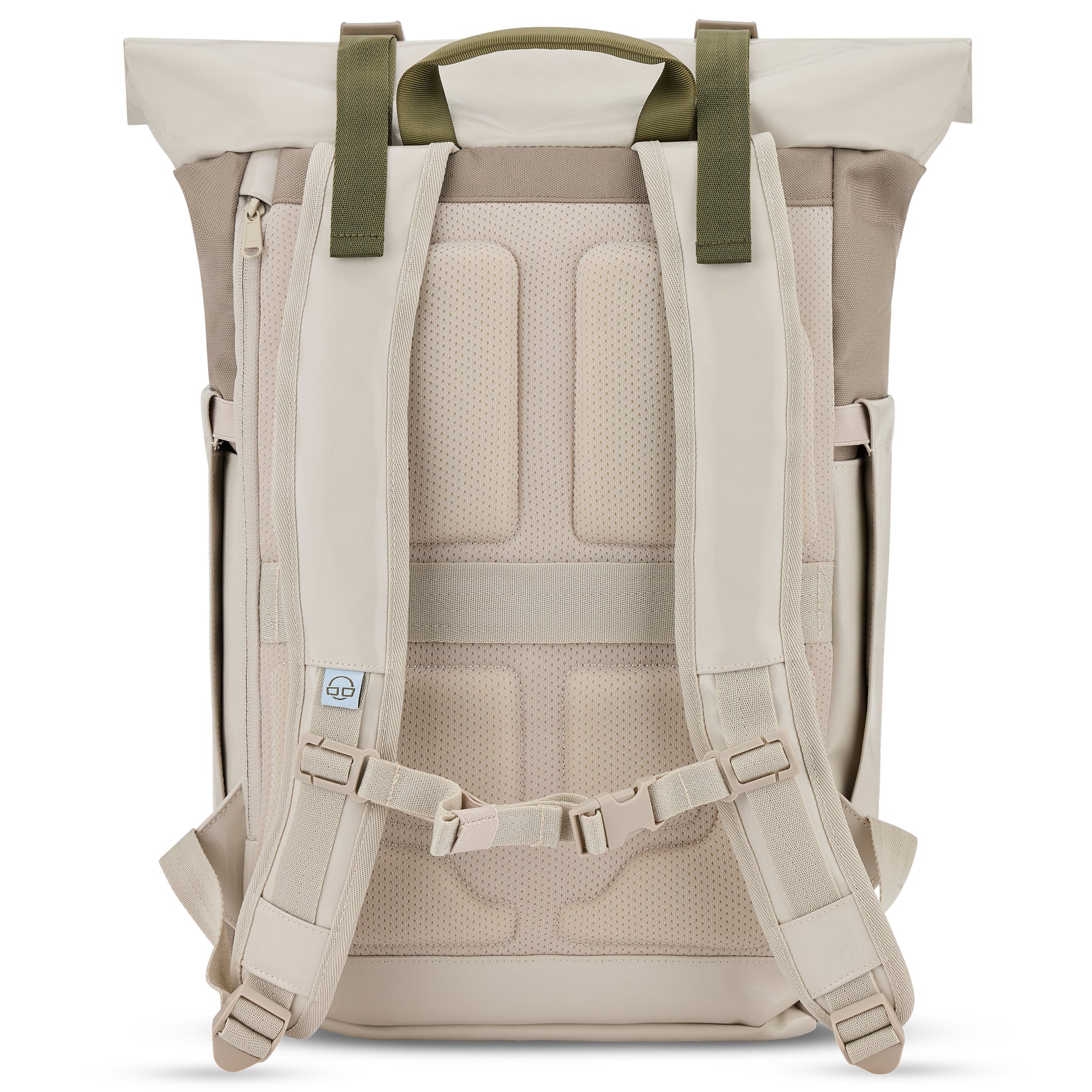 Beiger Rolltop Rucksack 'Ashton' von Johnny Urban mit gepolstertem Rücken und verstellbaren Schultergurten