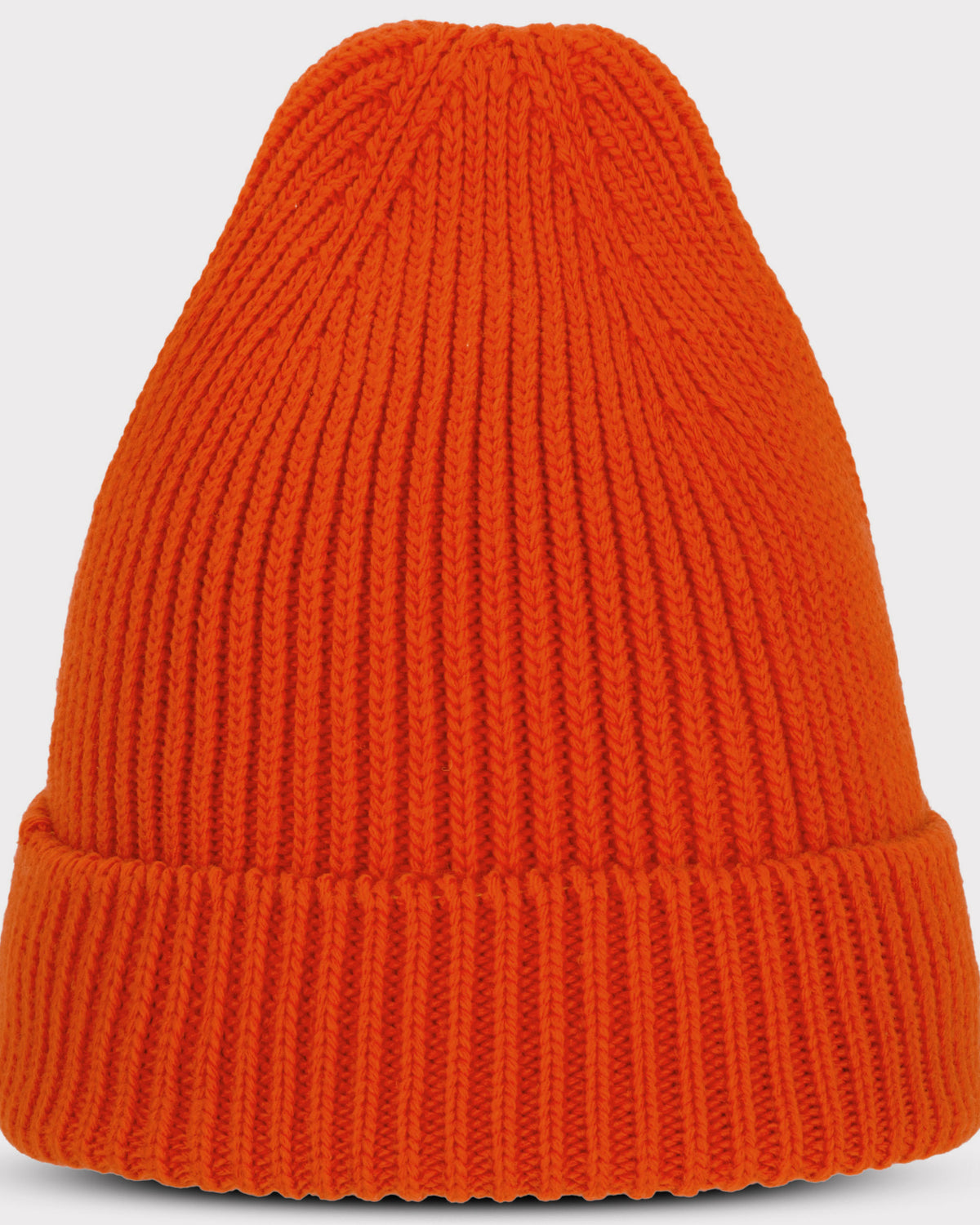 Strickmütze 'Billie' in leuchtendem Korallrot mit Umschlag