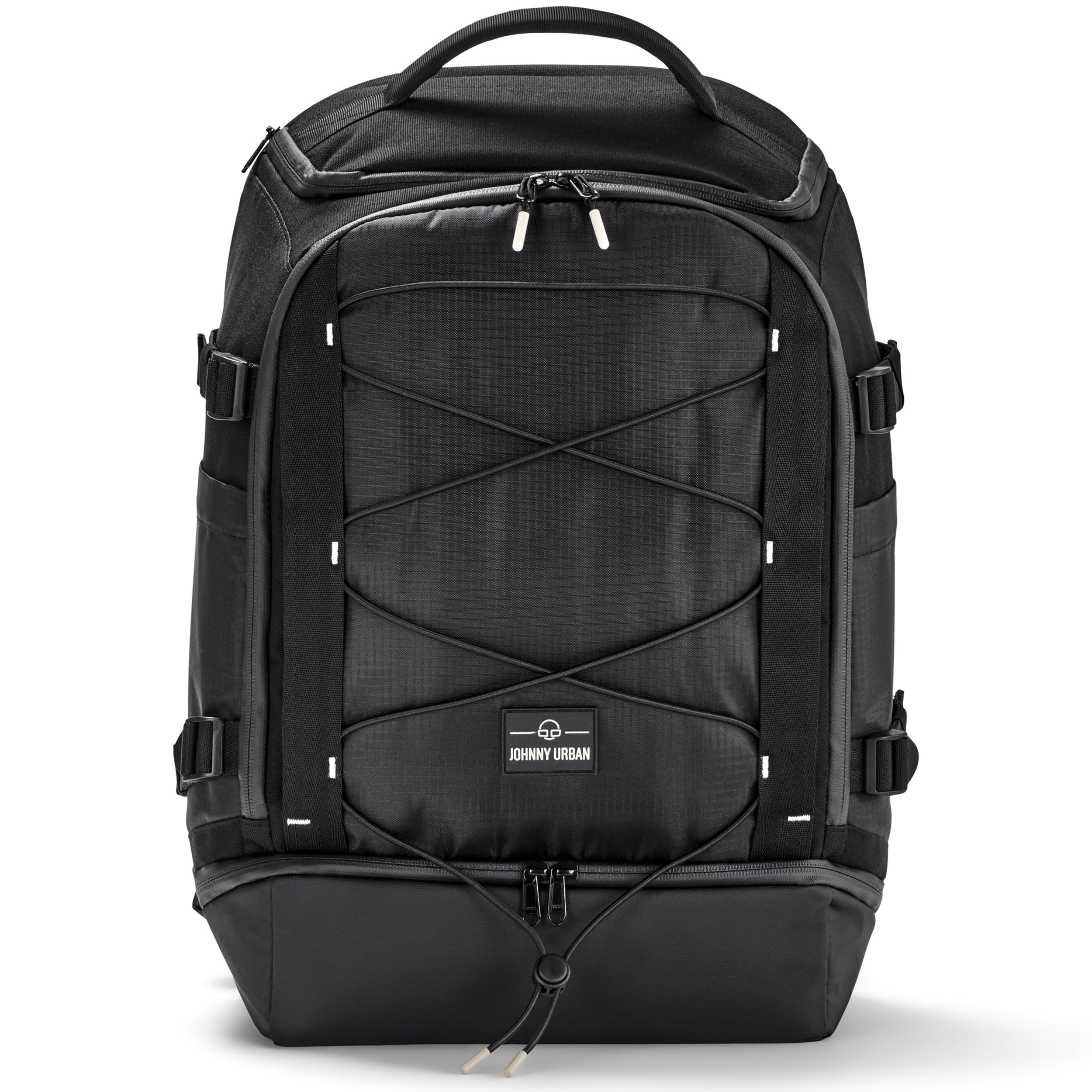 Schwarzer Rucksack 'Jack' von Johnny Urban mit elastischem Frontband und mehreren Fächern