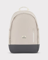 Rucksack 'Neo' von Johnny Urban in hellem Beige mit dunkelgrauem Boden und vorderer Reißverschlusstasche