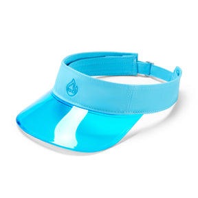 Himmelblauer Sonnenschirm 'Joy' mit transparentem Schild und LSF30 UV-Schutz