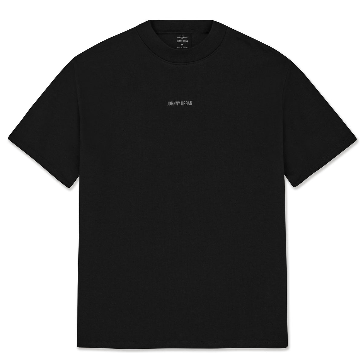 Schwarzes Oversize T-Shirt für Damen mit kleinem 'Johnny Urban' Print in der Mitte