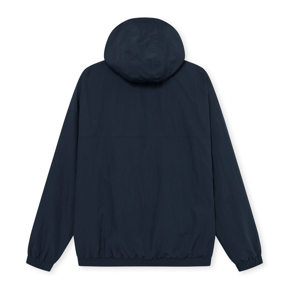 Dunkelblaue Übergangsjacke 'Lennon' mit Kapuze von hinten, elastischen Bündchen und Saum