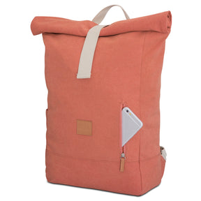 Rolltop Rucksack Unisex in coralrot