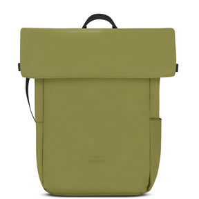 Johnny Urban Rolltop Rucksack Henry in Olivgrün aus glattem Material mit seitlicher Tasche und schwarzem Tragegriff