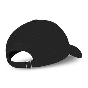 Schwarze Johnny Urban Kappe 'Jen' mit verstellbarem Riemen und gesticktem Logo auf der Rückseite