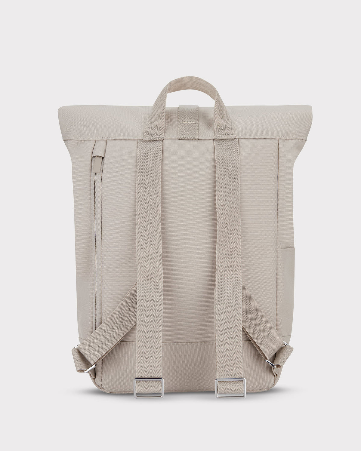 Beiger Rolltop Rucksack 'Robin Small' mit verstellbaren Schulterriemen und seitlichem Reißverschluss