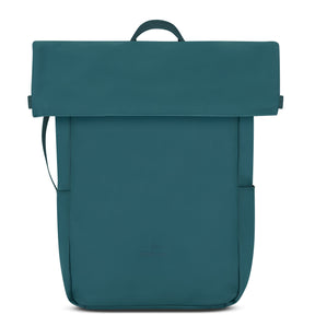 Johnny Urban Rolltop Rucksack Henry in petrolblau mit schlichtem Design und Logo-Prägung