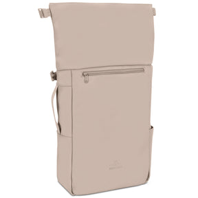 Beiger Rolltop-Rucksack 'Henry' von Johnny Urban mit Vorderfach und seitlichen Taschen